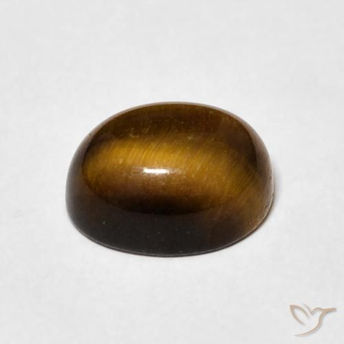 Tiger's Eye Gemstone in 10 x 8 mm (calibrated) Size for Sale, Tiger's Eye Stone in Medium Brown Color