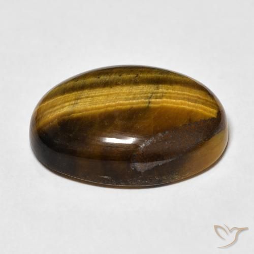 Tiger's Eye Gemstone in 22.1 x 16 mm Size for Sale, Tiger's Eye Stone in Warm Brown Color