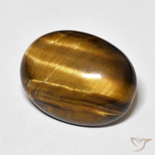 14.73 ct Brown Tiger's Eye Stone, Natural Tiger's Eye in Oval Cabochon Shape for Sale