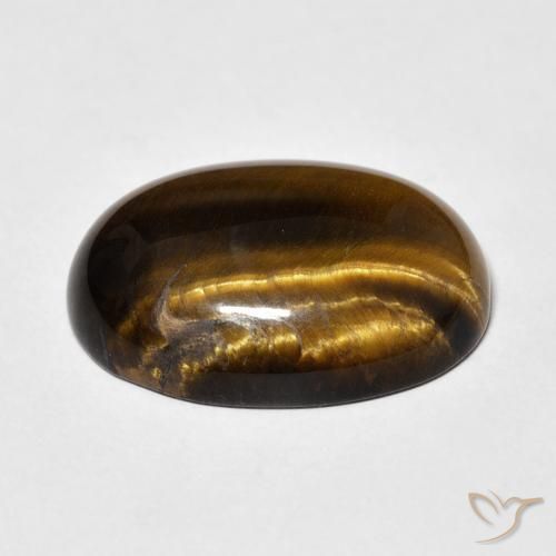 Tiger's Eye Gemstone in 20 x 15 mm (calibrated) Size for Sale, Tiger's Eye Stone in Warm Brown Color