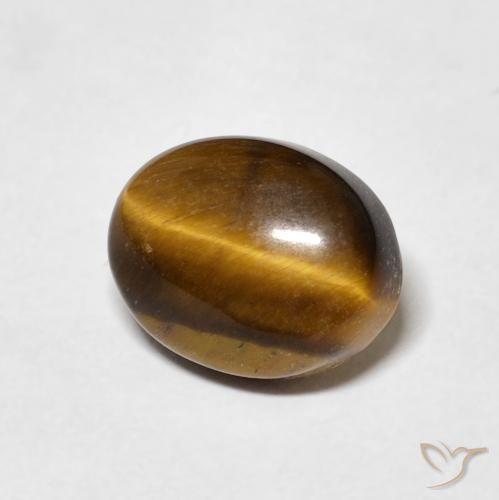 3.03 ct Brown Tiger's Eye Stone, Natural Tiger's Eye in Oval Cabochon Shape for Sale