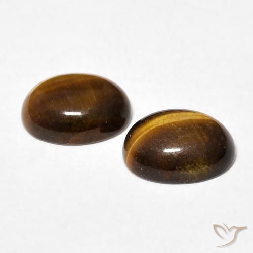 Tiger's Eye Gemstones in 8 x 6 mm (calibrated) Size for Sale, Tiger's Eye Stones in Golden Brown Color