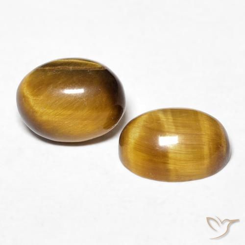 2.93 ctw Brown Tiger's Eye Stones, Natural Tiger's Eye in Oval Cabochon Shape for Sale