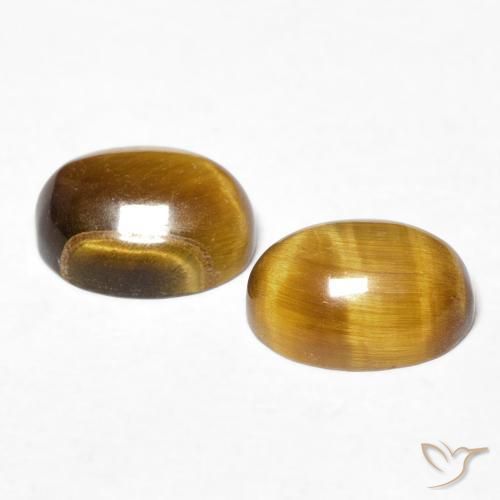 Tiger's Eye Gemstones in 8 x 6 mm (calibrated) Size for Sale, Tiger's Eye Stones in Warm Brown Color