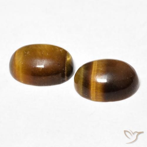 Tiger's Eye Gemstones in 8 x 6 mm (calibrated) Size for Sale, Tiger's Eye Stones in Golden Brown Color