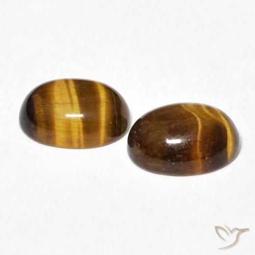 Tiger's Eye Gemstones in 8 x 6 mm (calibrated) Size for Sale, Tiger's Eye Stones in Warm Brown Color