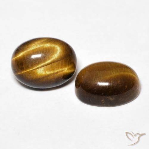 2.87 ctw Brown Tiger's Eye Stones, Natural Tiger's Eye in Oval Cabochon Shape for Sale