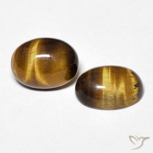2.70 ctw Brown Tiger's Eye Stones, Natural Tiger's Eye in Oval Cabochon Shape for Sale