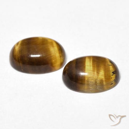 Tiger's Eye Gemstones in 8 x 6 mm (calibrated) Size for Sale, Tiger's Eye Stones in Warm Brown Color