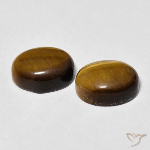 Tiger's Eye Gemstones in 10 x 8 mm (calibrated) Size for Sale, Tiger's Eye Stones in Golden Brown Color