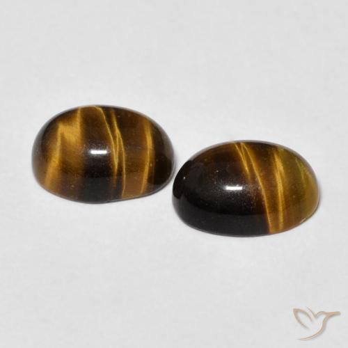 Tiger's Eye Gemstones in 8 x 6 mm (calibrated) Size for Sale, Tiger's Eye Stones in Golden Brown Color