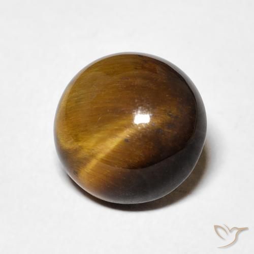 2.14 ct Brown Tiger's Eye Stone, Natural Tiger's Eye in Round Cabochon Shape for Sale