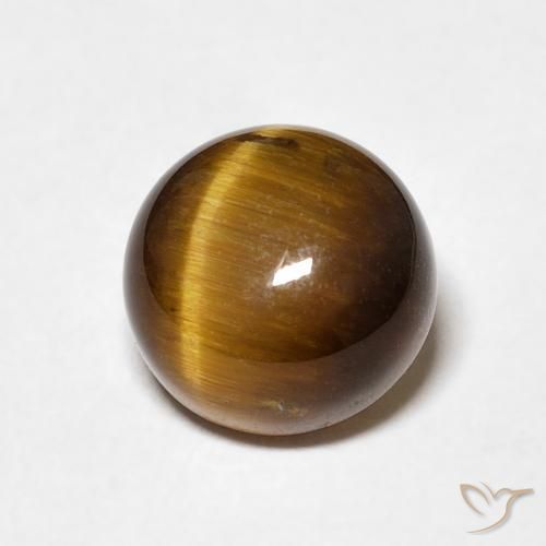 2.03 ct Brown Tiger's Eye Stone, Natural Tiger's Eye in Round Cabochon Shape for Sale