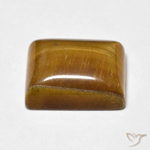 Tiger's Eye Gemstone in 12 x 10 mm (calibrated) Size for Sale, Tiger's Eye Stone in Yellowish Brown Color