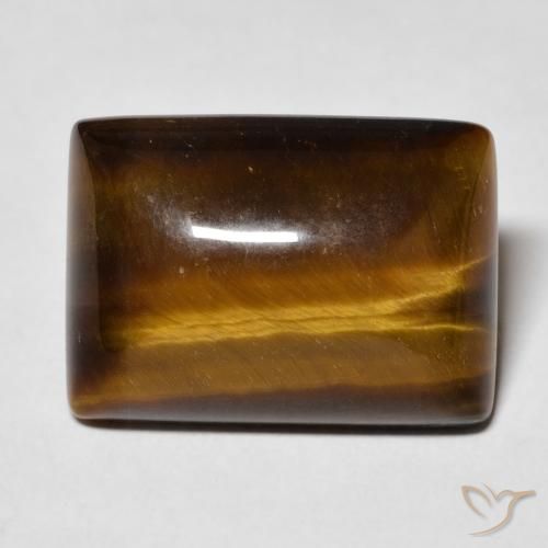 12.74ct Natural Gingerbread Brown Tiger's Eye, Baguette, Opaque