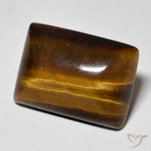 12.74 ct Brown Tiger's Eye Stone, Natural Tiger's Eye in Baguette Cabochon Shape for Sale