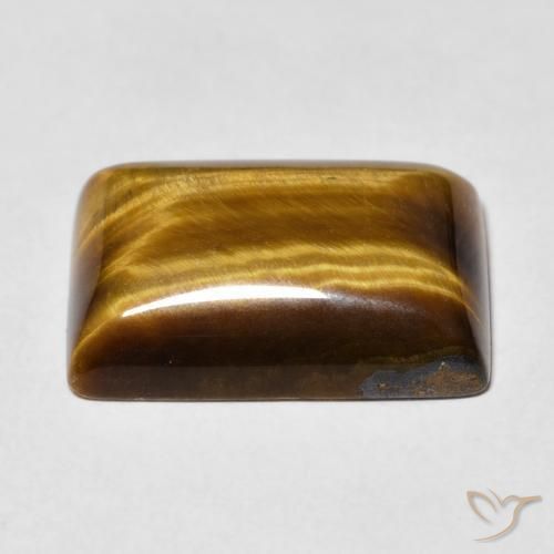 Tiger's Eye Gemstone in 18 x 13 mm (calibrated) Size for Sale, Tiger's Eye Stone in Gingerbread Brown Color