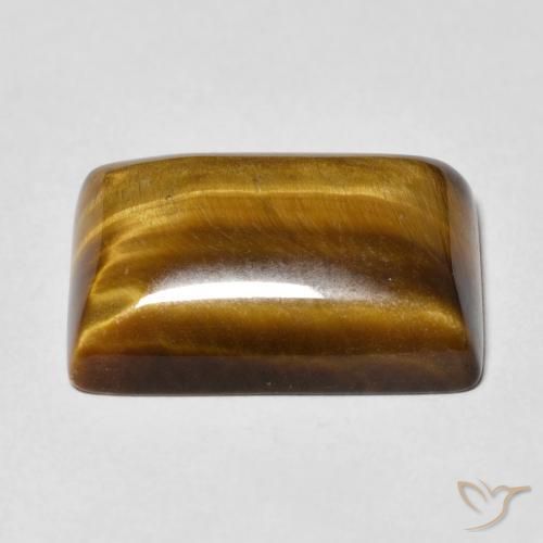 Tiger's Eye Gemstone in 18 x 13 mm (calibrated) Size for Sale, Tiger's Eye Stone in Gingerbread Brown Color