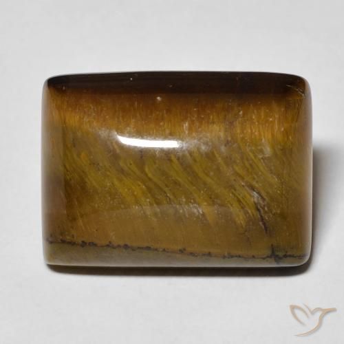 13.99ct Natural Warm Brown Tiger's Eye, Baguette, Opaque