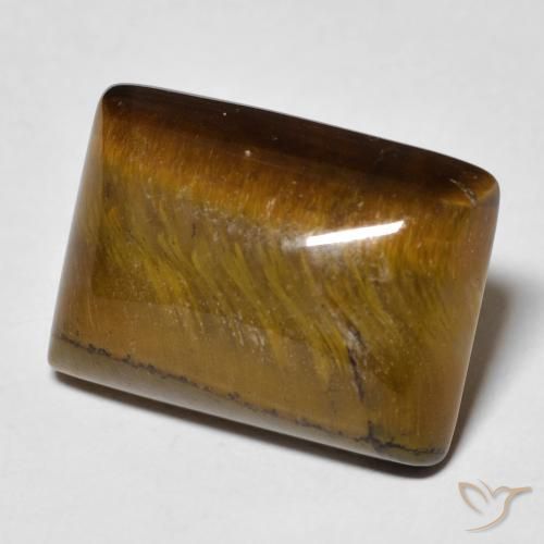 13.99 ct Brown Tiger's Eye Stone, Natural Tiger's Eye in Baguette Cabochon Shape for Sale