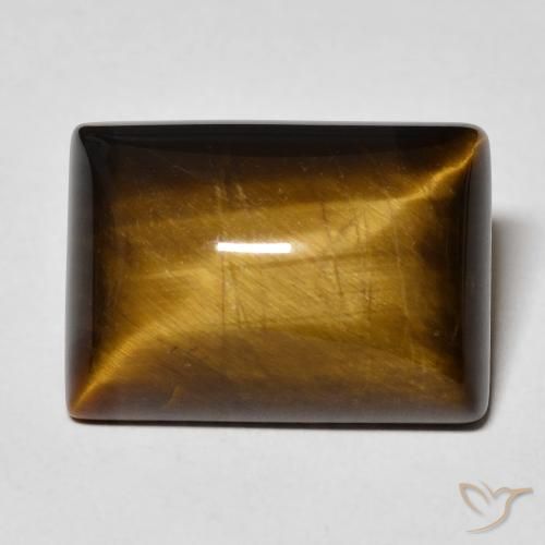 13.01ct Natural Golden Brown Tiger's Eye, Baguette, Opaque