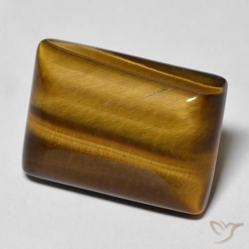 12.82 ct Brown Tiger's Eye Stone, Natural Tiger's Eye in Baguette Cabochon Shape for Sale
