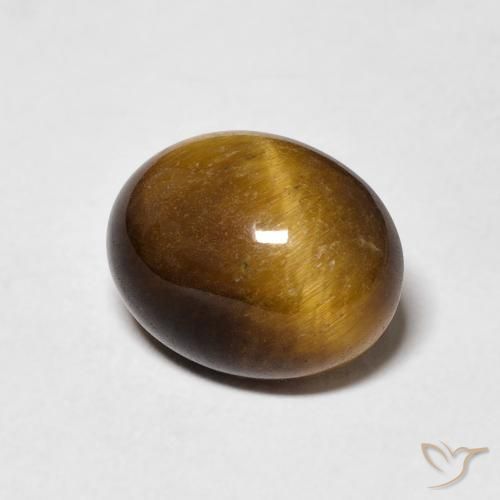 3.41 ct Brown Tiger's Eye Stone, Natural Tiger's Eye in Oval Cabochon Shape for Sale