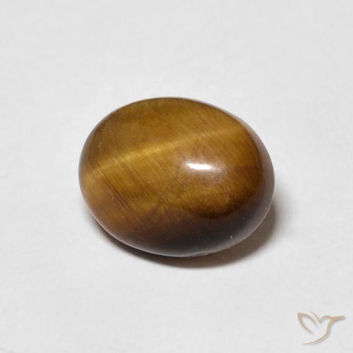 2.80 ct Brown Tiger's Eye Stone, Natural Tiger's Eye in Oval Cabochon Shape for Sale