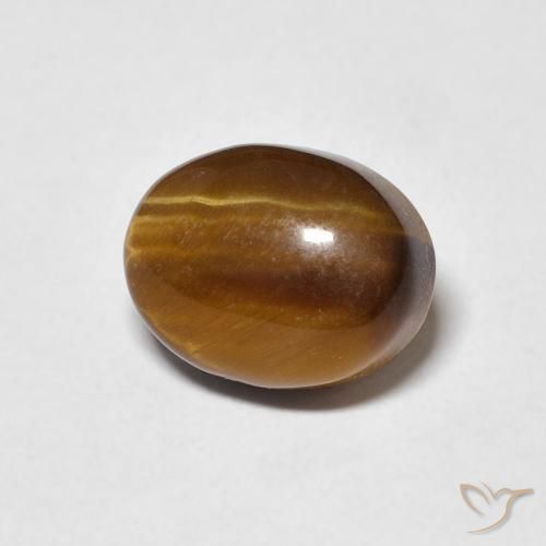3.08 ct Brown Tiger's Eye Stone, Natural Tiger's Eye in Oval Cabochon Shape for Sale
