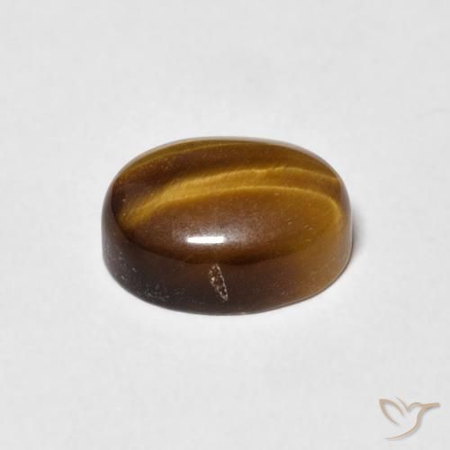 Tiger's Eye Gemstone in 10 x 8 mm (calibrated) Size for Sale, Tiger's Eye Stone in Yellowish Brown Color
