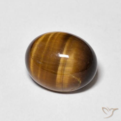 3.75 ct Brown Tiger's Eye Stone, Natural Tiger's Eye in Oval Cabochon Shape for Sale