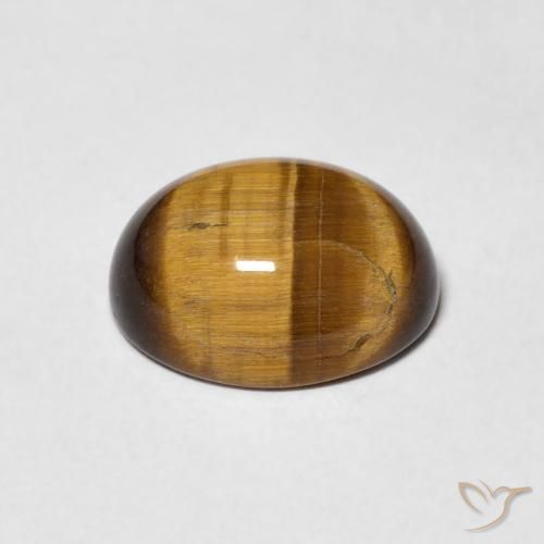 Tiger's Eye Gemstone in 11 x 9 mm (calibrated) Size for Sale, Tiger's Eye Stone in Yellowish Brown Color