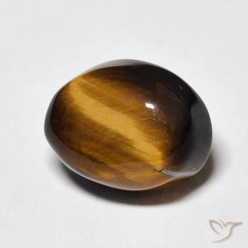 5.77 ct Brown Tiger's Eye Stone, Natural Tiger's Eye in Oval Cabochon Shape for Sale