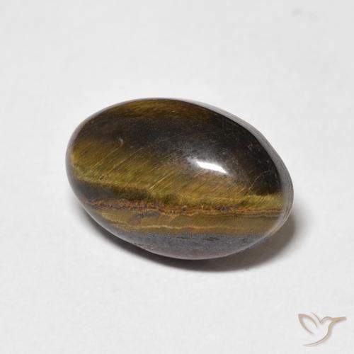 4.23 ct Brown Tiger's Eye Stone, Natural Tiger's Eye in Oval Cabochon Shape for Sale