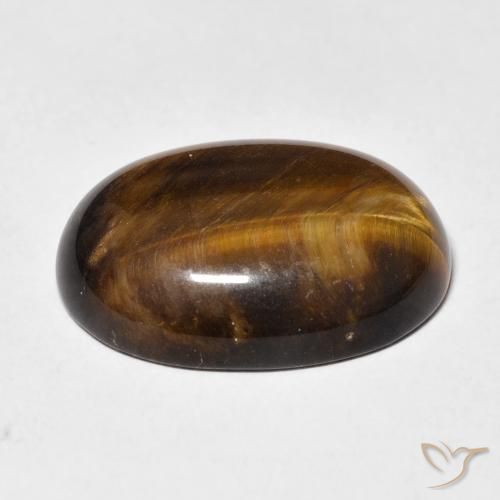 Tiger's Eye Gemstone in 20 x 15 mm (calibrated) Size for Sale, Tiger's Eye Stone in Warm Brown Color