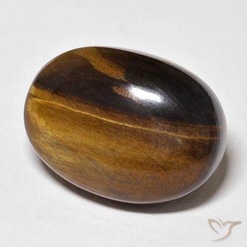 26.42 ct Brown Tiger's Eye Stone, Natural Tiger's Eye in Oval Cabochon Shape for Sale