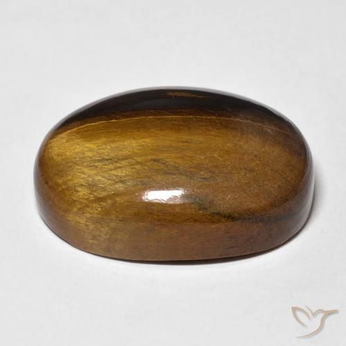 Tiger's Eye Gemstone in 22.4 x 16.2 mm Size for Sale, Tiger's Eye Stone in Medium Brown Color