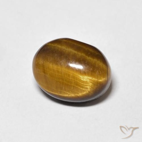 3.04 ct Brown Tiger's Eye Stone, Natural Tiger's Eye in Oval Cabochon Shape for Sale