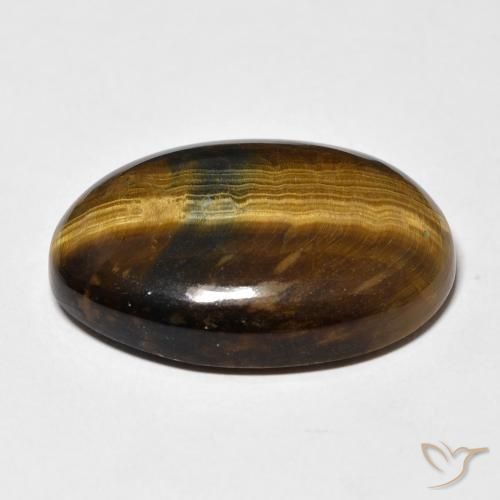 Tiger's Eye Gemstone in 20.9 x 17.9 mm Size for Sale, Tiger's Eye Stone in Warm Brown Color
