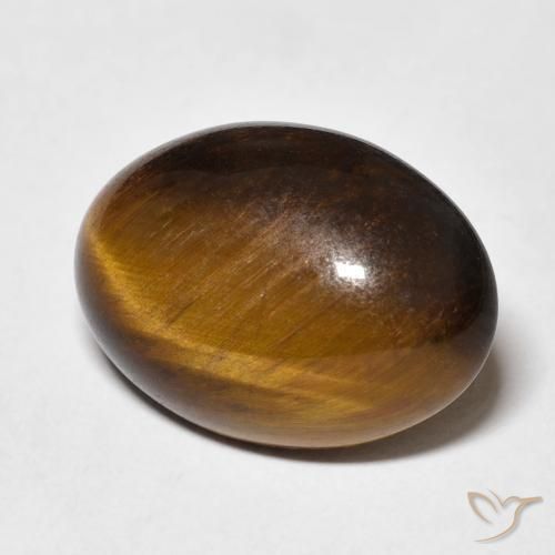 10.57 ct Brown Tiger's Eye Stone, Natural Tiger's Eye in Oval Cabochon Shape for Sale