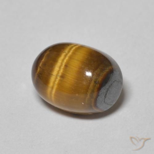 2.15 ct Brown Tiger's Eye Stone, Natural Tiger's Eye in Oval Cabochon Shape for Sale