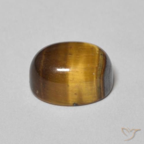 Tiger's Eye Gemstone in 8 x 6 mm (calibrated) Size for Sale, Tiger's Eye Stone in Yellowish Brown Color
