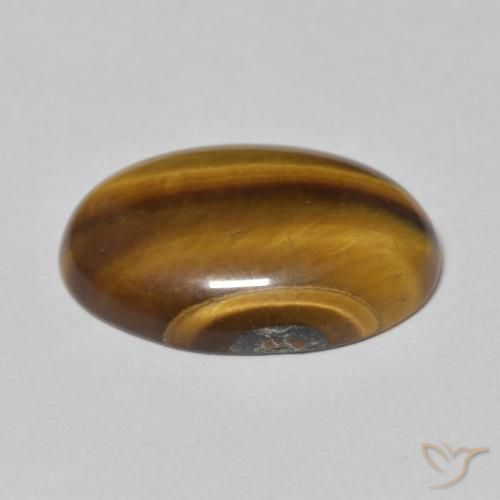 Tiger's Eye Gemstone in 18 x 13 mm (calibrated) Size for Sale, Tiger's Eye Stone in Yellowish Brown Color