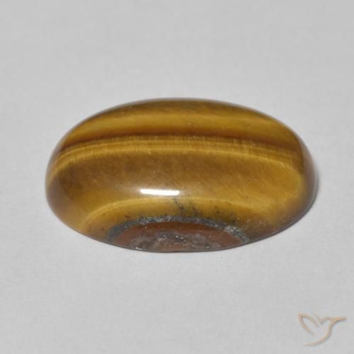 Tiger's Eye Gemstone in 18 x 13 mm (calibrated) Size for Sale, Tiger's Eye Stone in Medium Brown Color