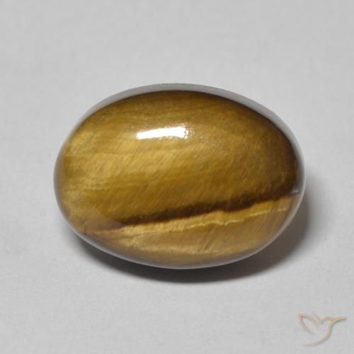 7.09ct Natural Medium Light-Brown Tiger's Eye, Oval, Opaque