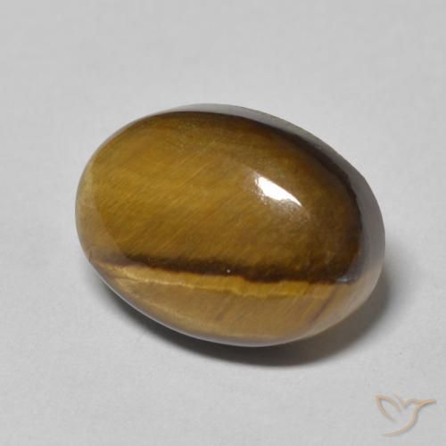 7.09 ct Brown Tiger's Eye Stone, Natural Tiger's Eye in Oval Cabochon Shape for Sale