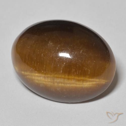 14.58 ct Brown Tiger's Eye Stone, Natural Tiger's Eye in Oval Cabochon Shape for Sale