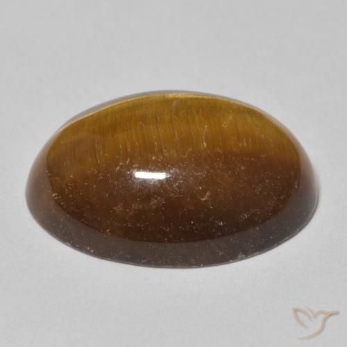 Tiger's Eye Gemstone in 20 x 15 mm (calibrated) Size for Sale, Tiger's Eye Stone in Warm Brown Color