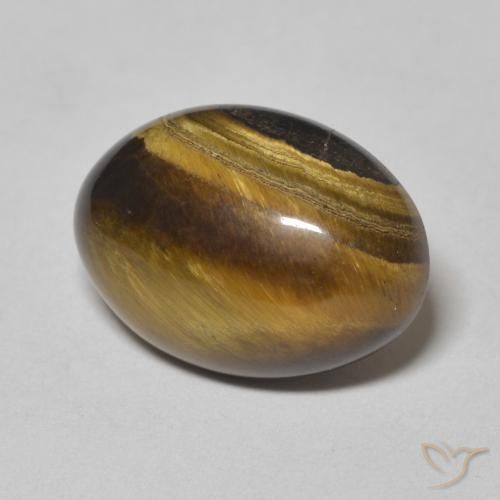 6.16 ct Brown Tiger's Eye Stone, Natural Tiger's Eye in Oval Cabochon Shape for Sale