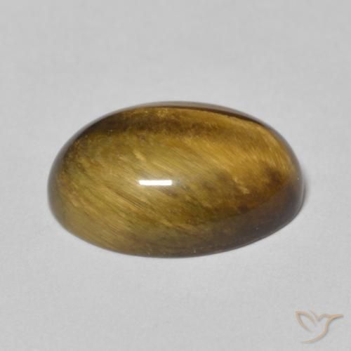 Tiger's Eye Gemstone in 14 x 10 mm (calibrated) Size for Sale, Tiger's Eye Stone in Yellowish Brown Color